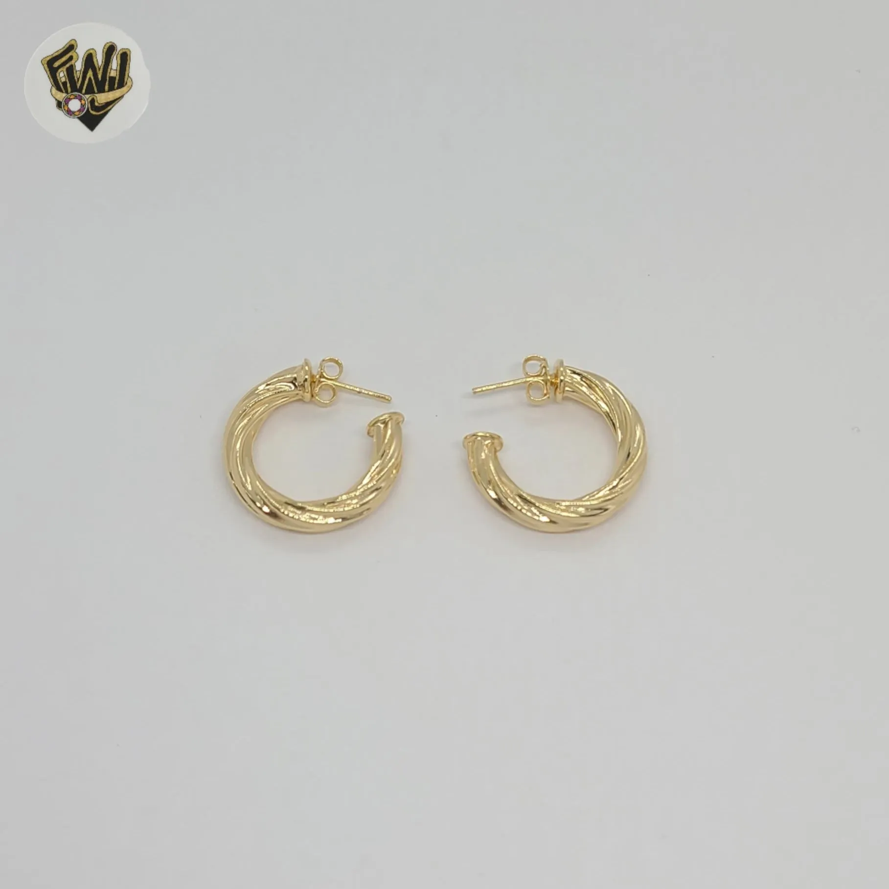 (1-2961-4) Gold Laminate - Twisted Half Hoops - BGF