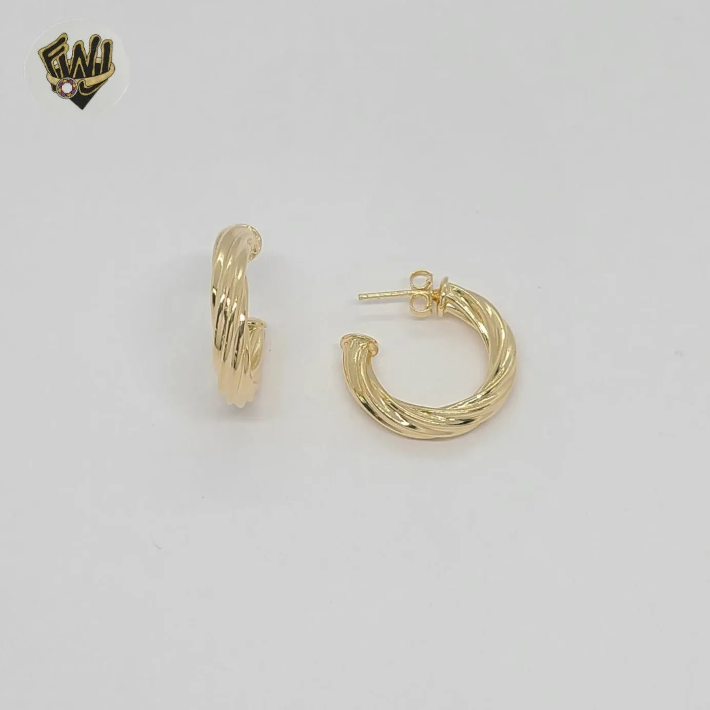 (1-2961-4) Gold Laminate - Twisted Half Hoops - BGF