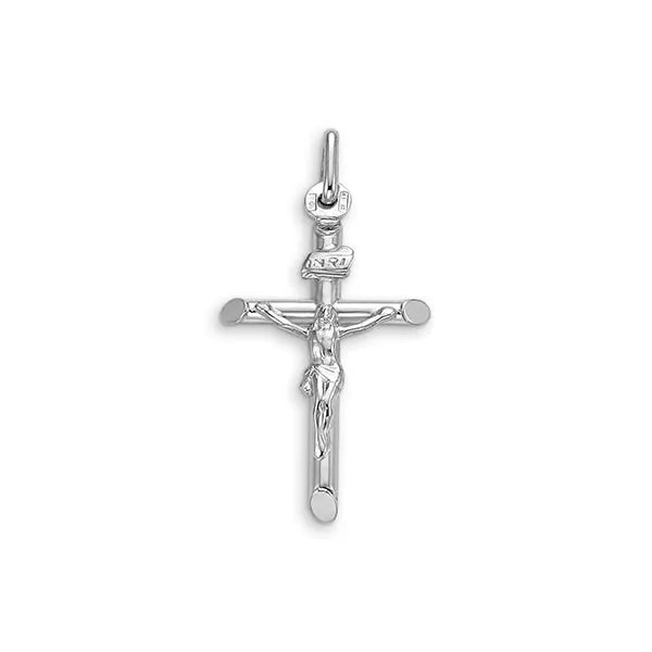 10k Gold Tube Crucifix - 26mm