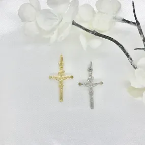 10k Gold Tube Crucifix - 26mm