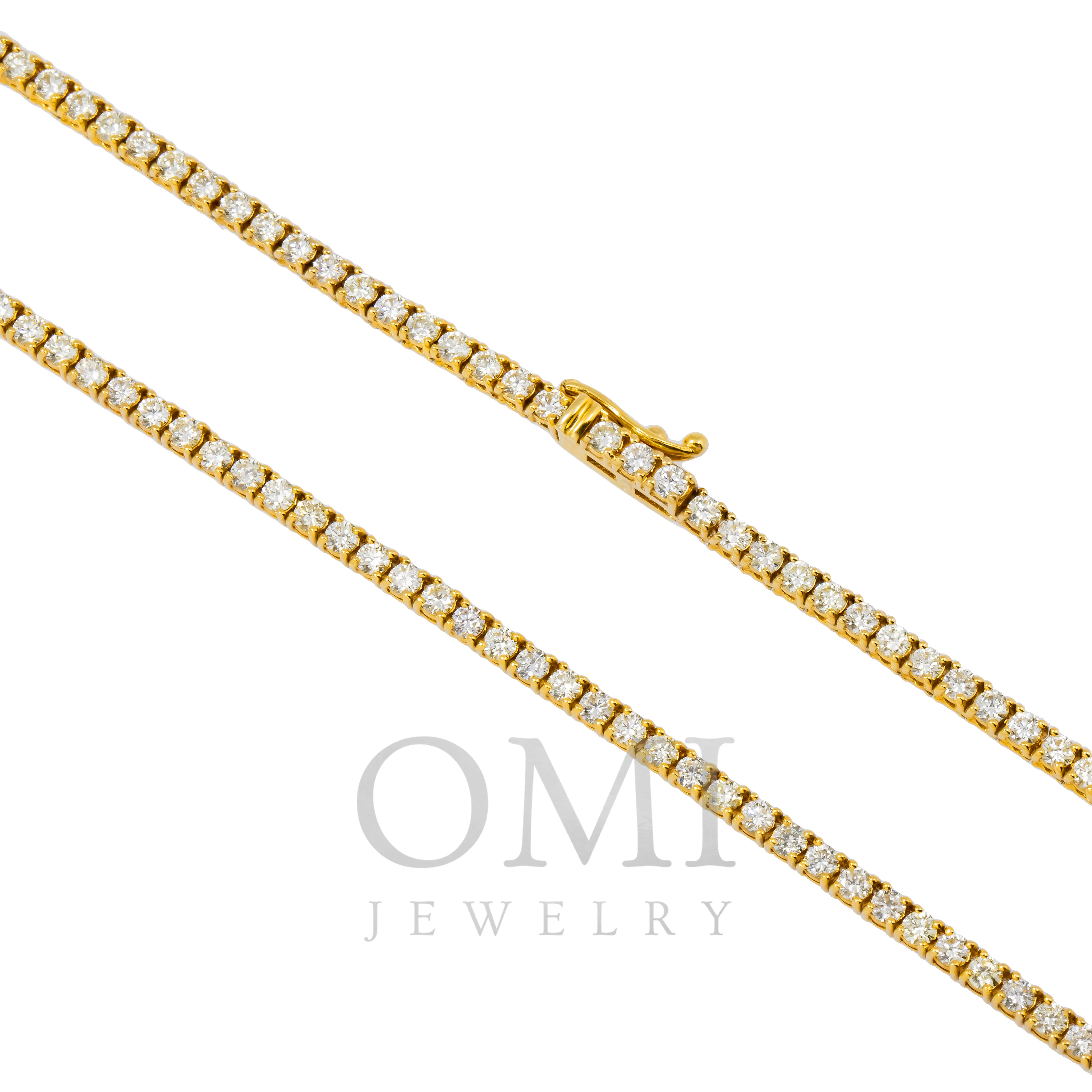 14K GOLD LAB DIAMOND TENNIS CHAIN 5.95 CT