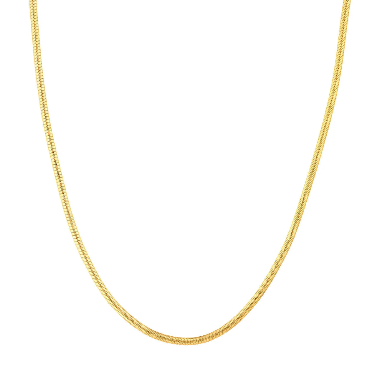 14K Yellow Gold 3.20mm Oval Snake Chain Necklace