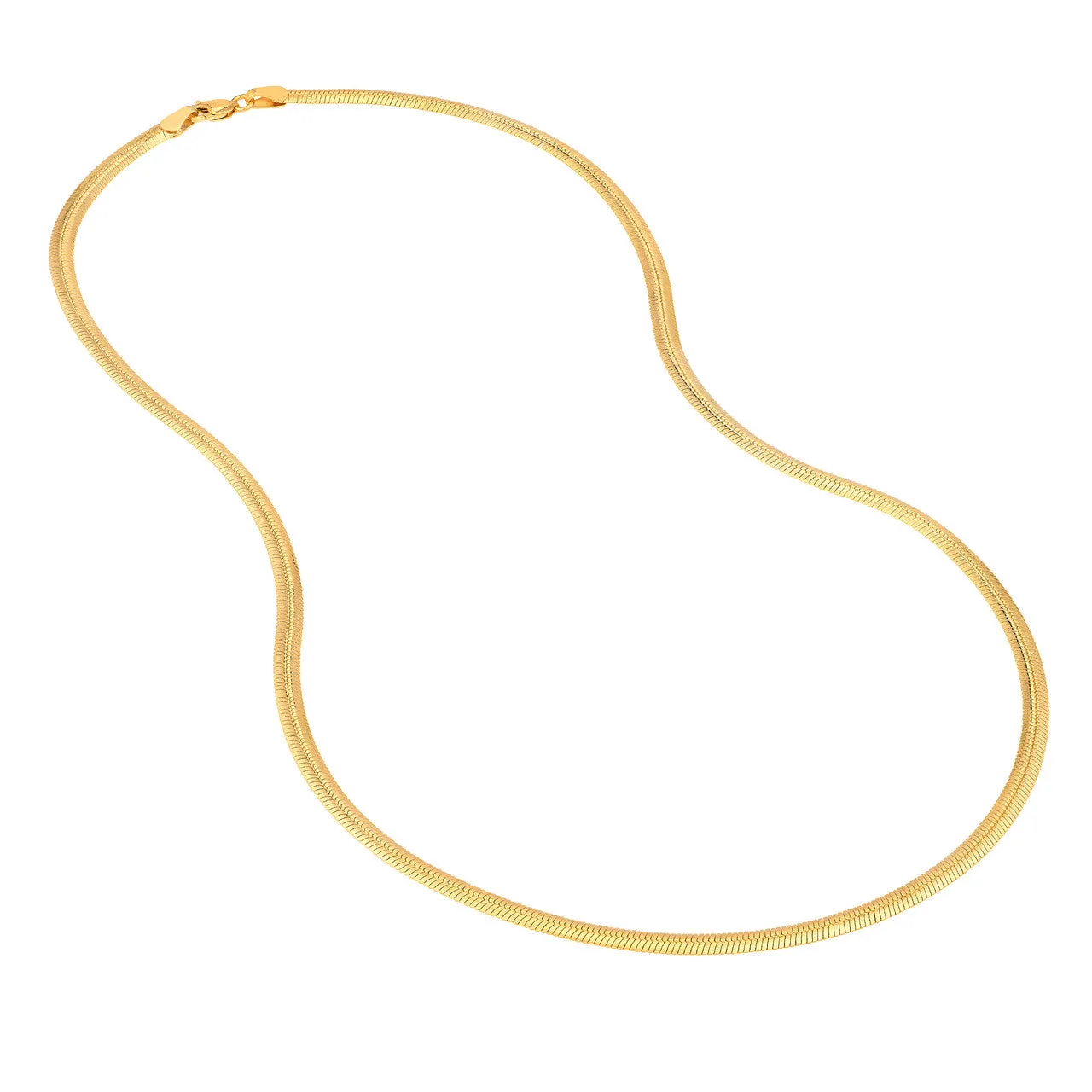 14K Yellow Gold 3.20mm Oval Snake Chain Necklace