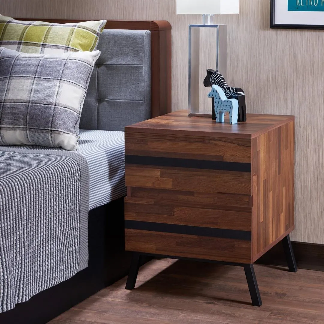 18' X 20' X 23' Walnut And Sandy Black Particle Board End Table By Homeroots