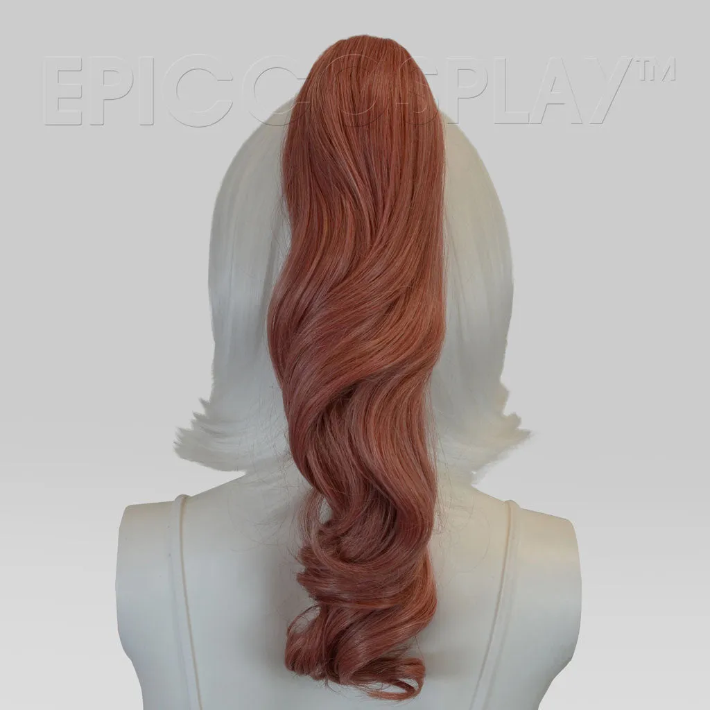 20" Princess Dark Pink Mix Wavy Curly Ponytail Clipon