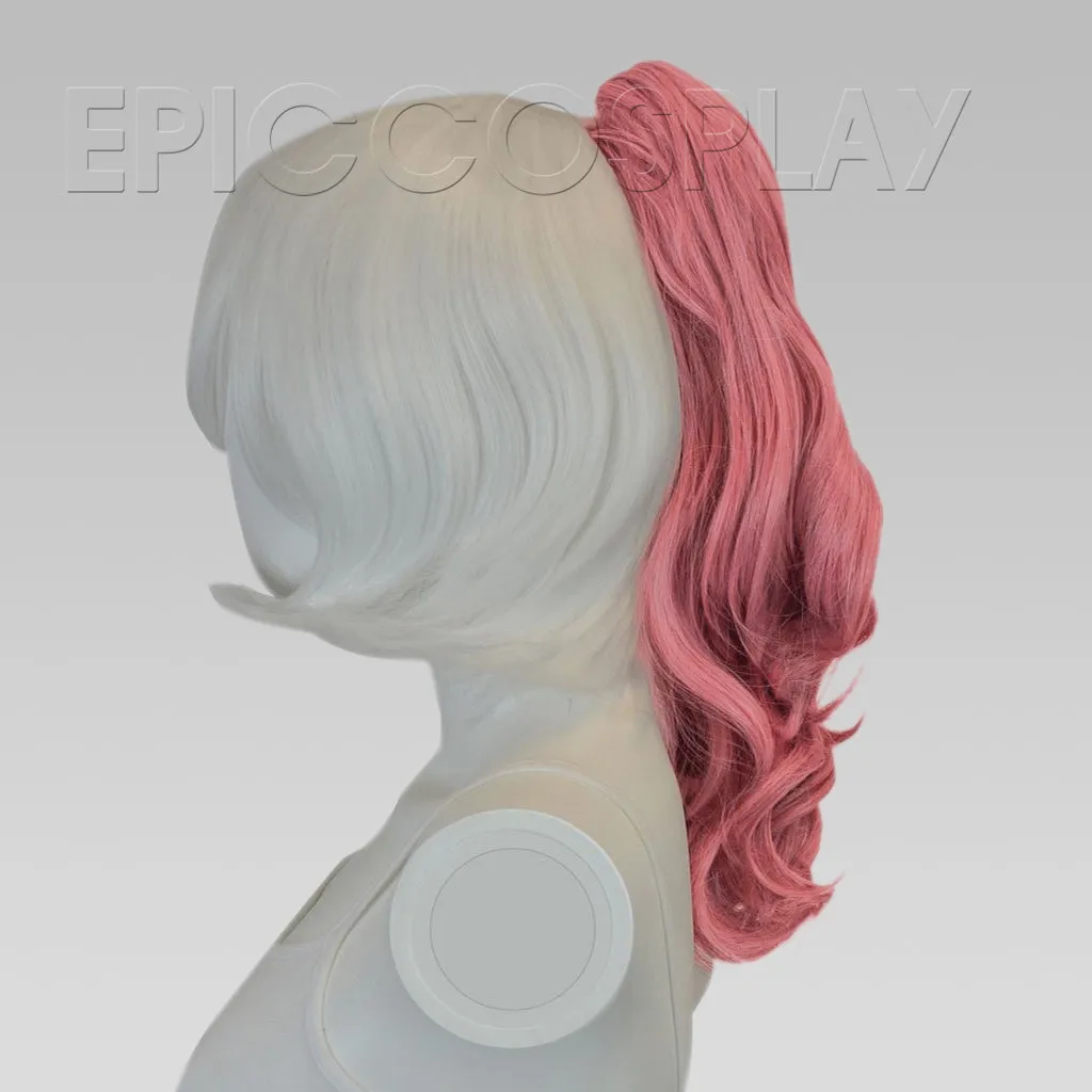 20" Princess Dark Pink Mix Wavy Curly Ponytail Clipon