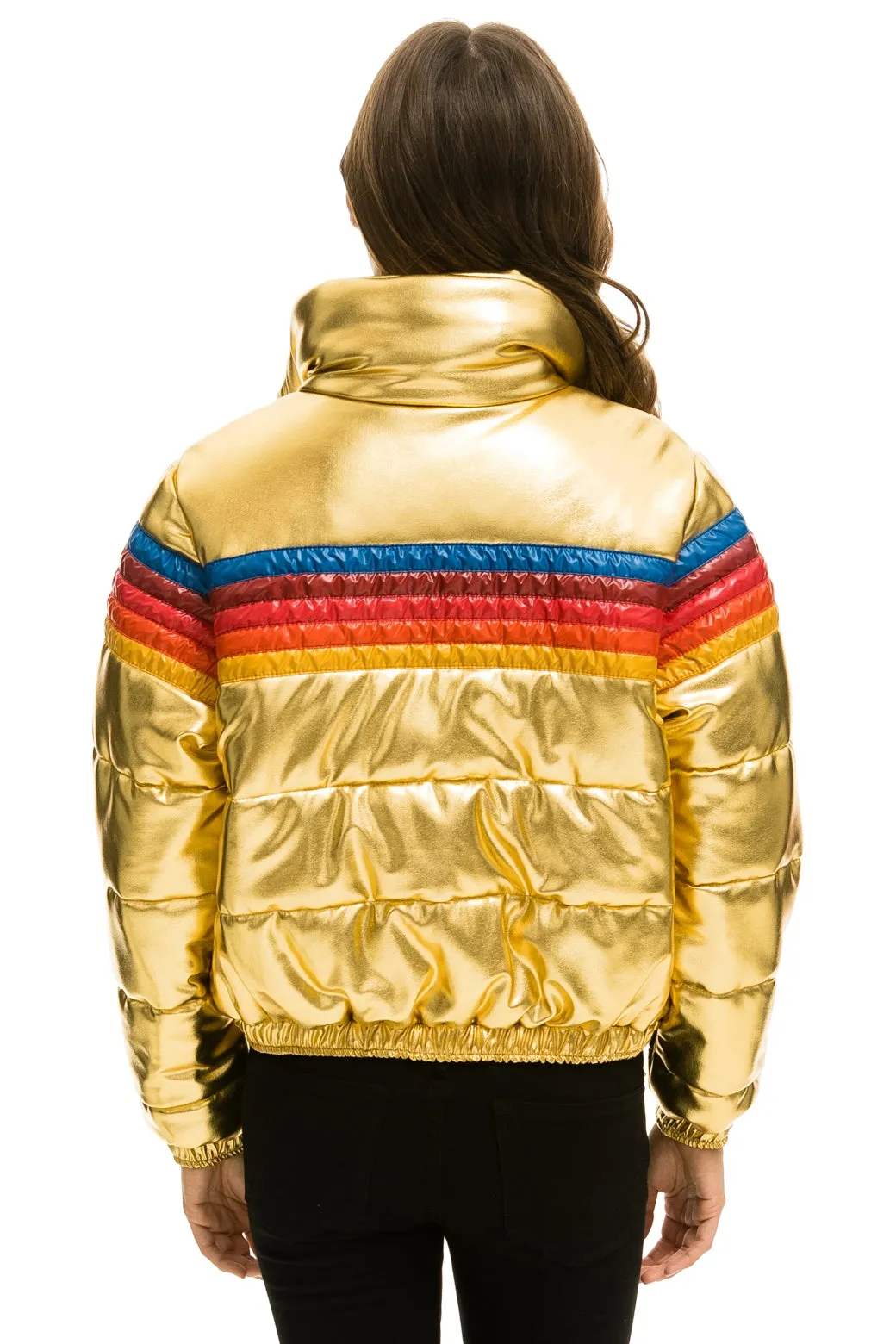 5 STRIPE LUXE APRES PUFFER JACKET - GLOSSY GOLD