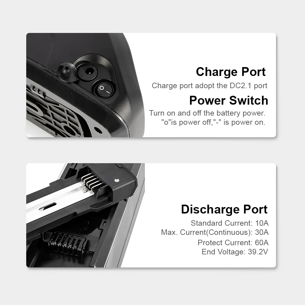 52V 13Ah Hailong G70 Original Cell Li-ion E-Bike Battery with 5 Flat Pin Plug NOT ROUND PINS