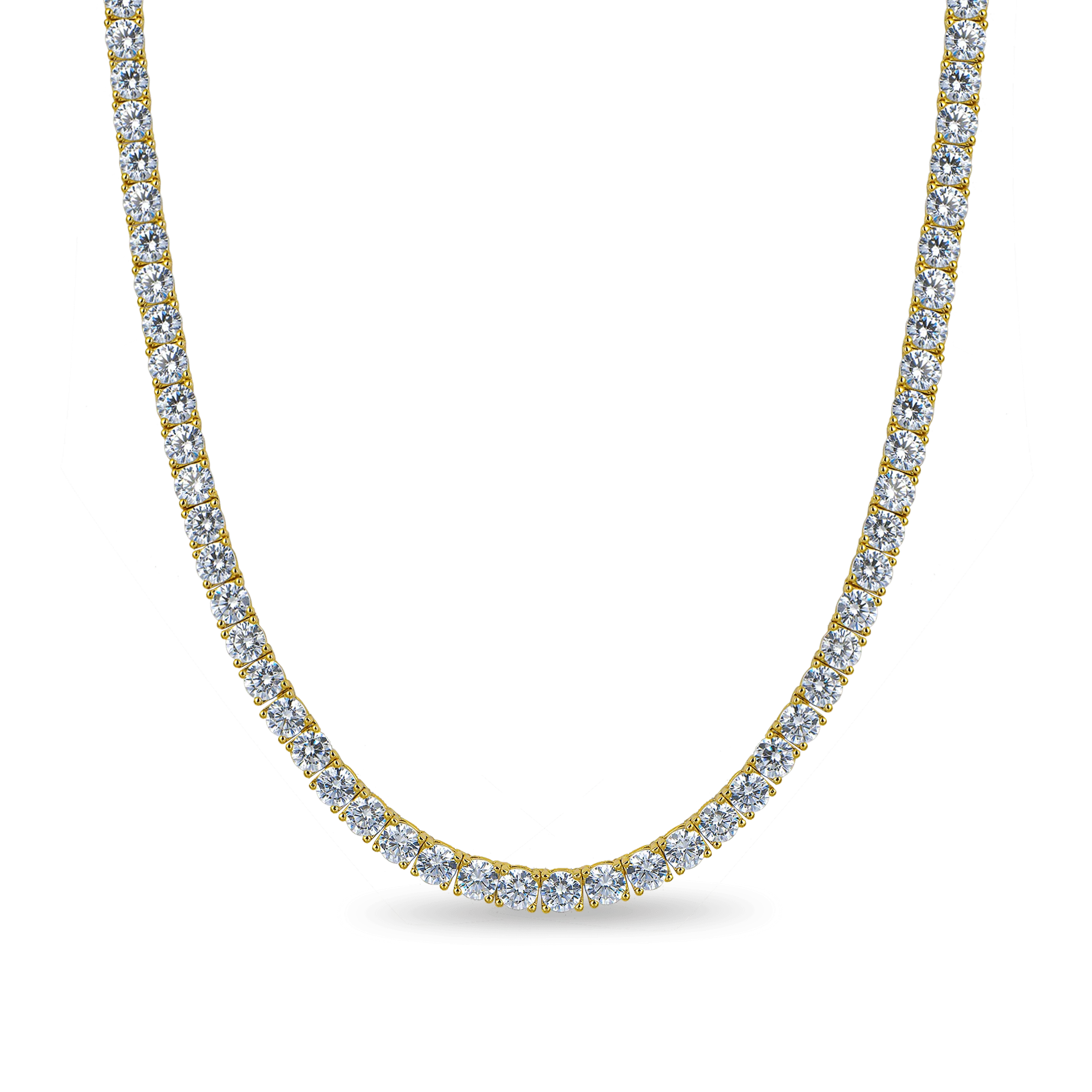 5mm 18 Brass Tennis Chain - Yellow Gold