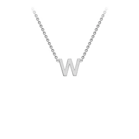 9K White Gold 'W' Initial Adjustable Letter Necklace 38/43cm