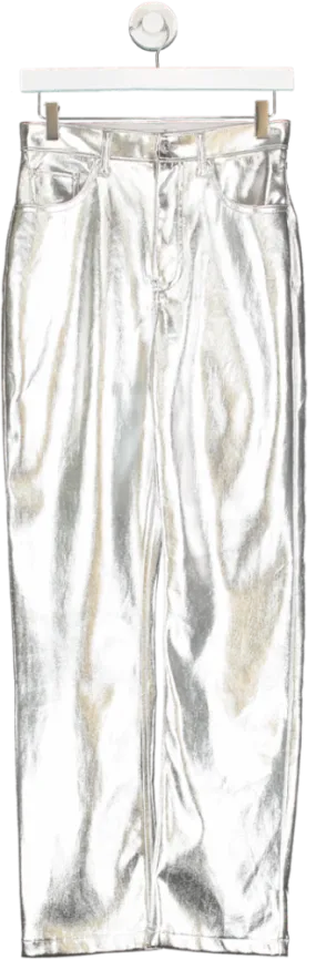 Abercrombie & Fitch Metallic Vegan Leather Straight Pant W26