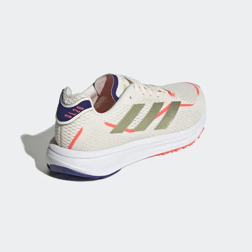 Adidas SL20.3 Womens Running Shoes -Chalk White /Sandy Beige Met /Turbo