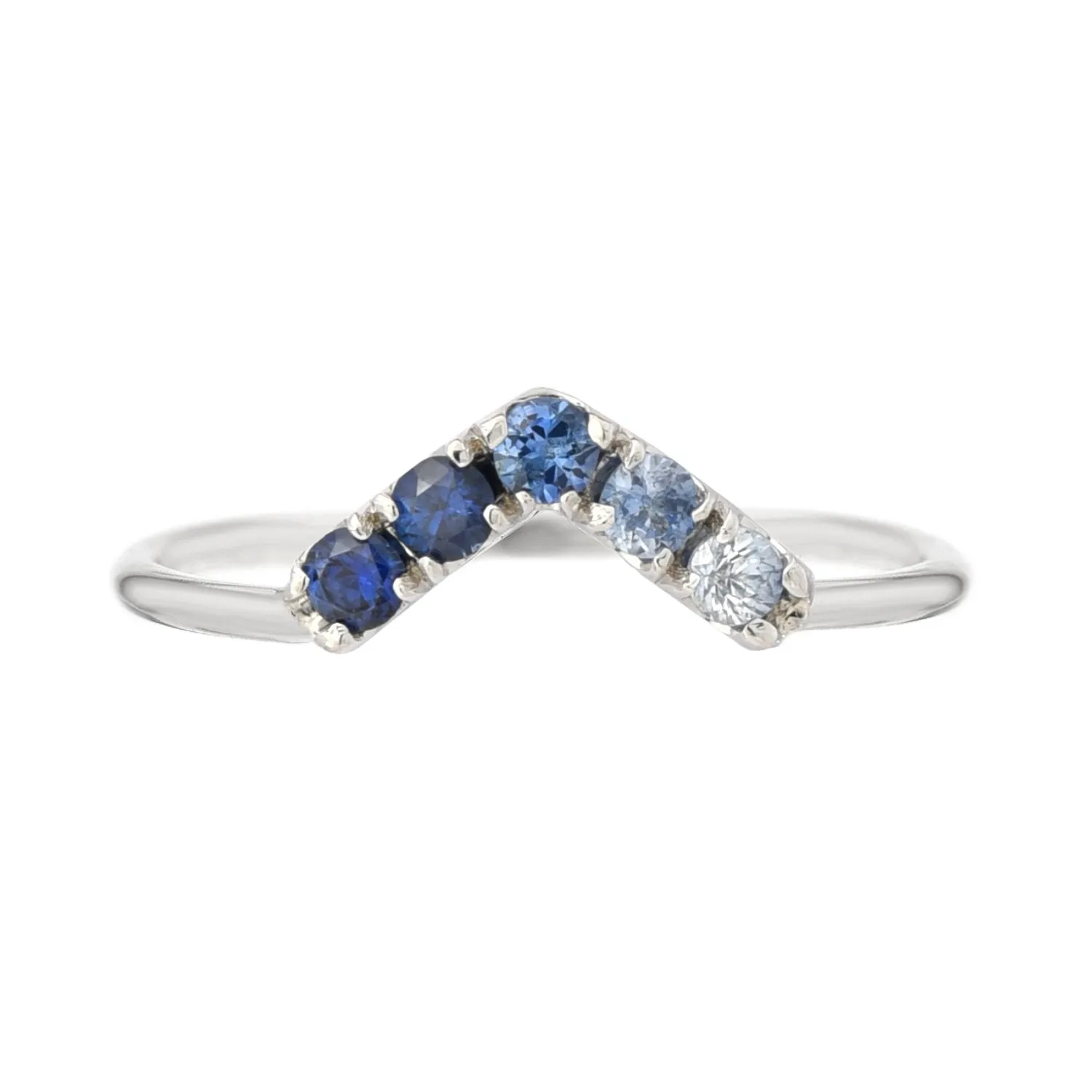 Agave Chev Ombré Sapphire Chevron Ring