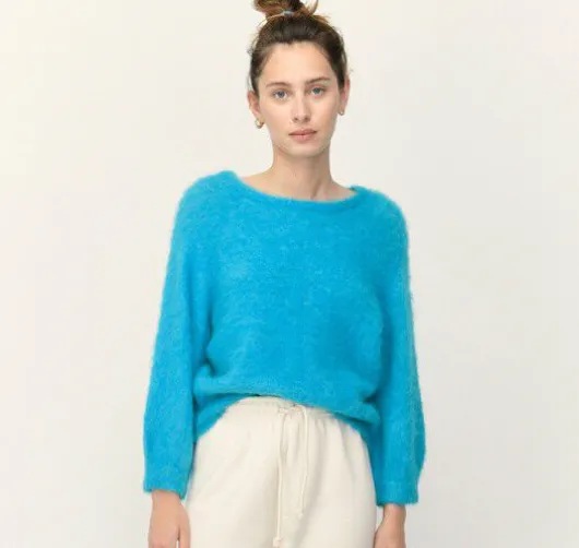 Alpaca cropped crew knit | Foubay