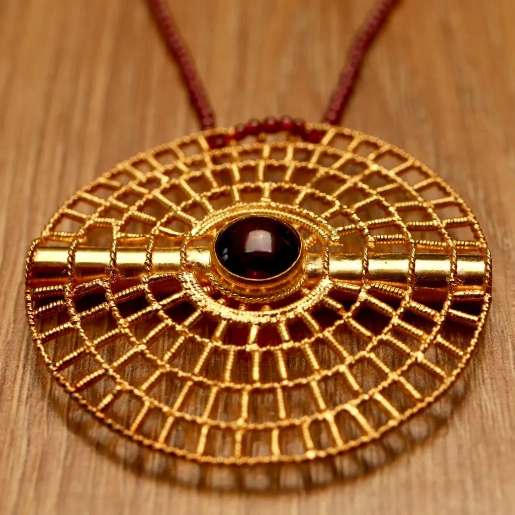 Asante Sundial Garnet Necklace