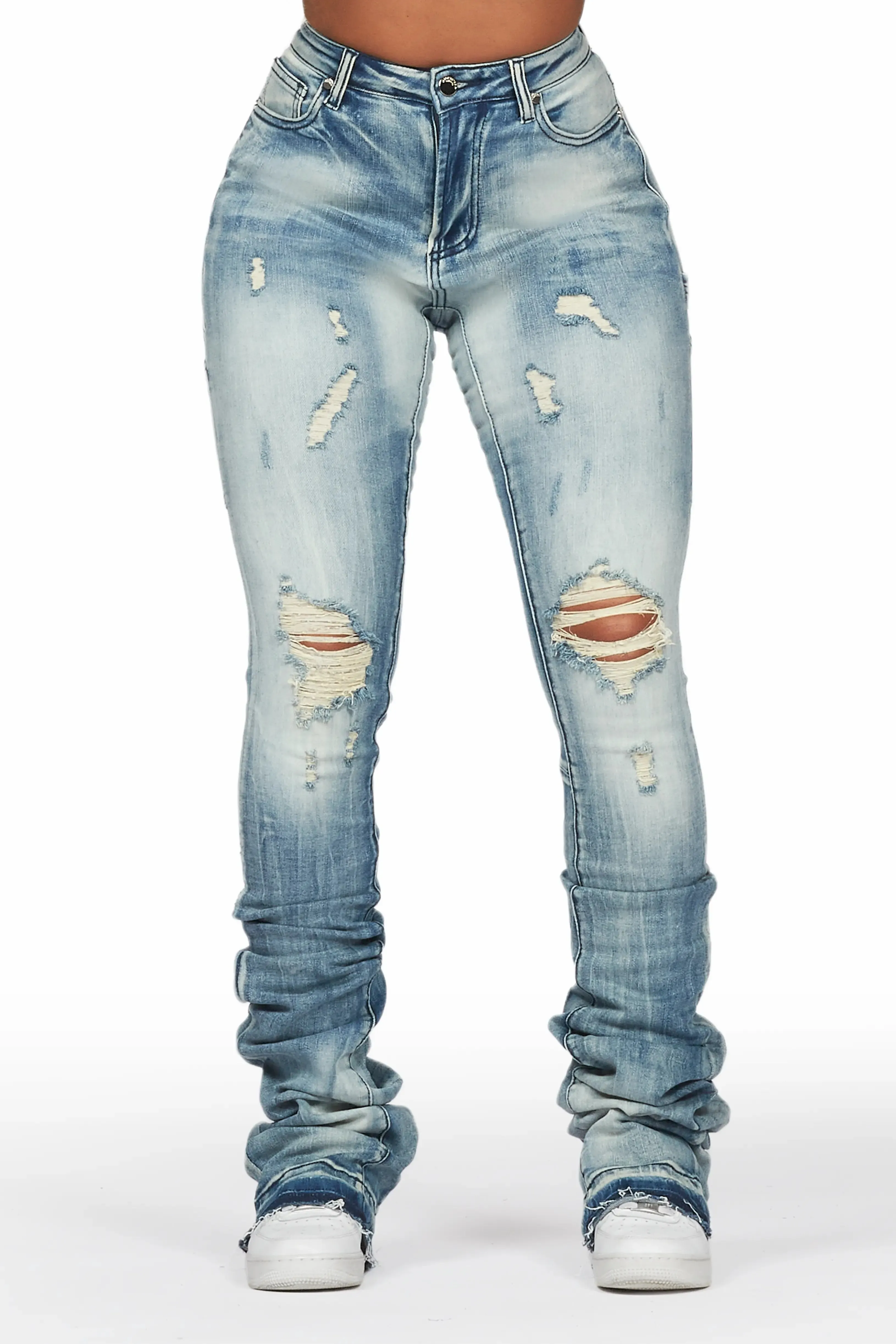 Ashlee Light Wash Super Stacked Jean