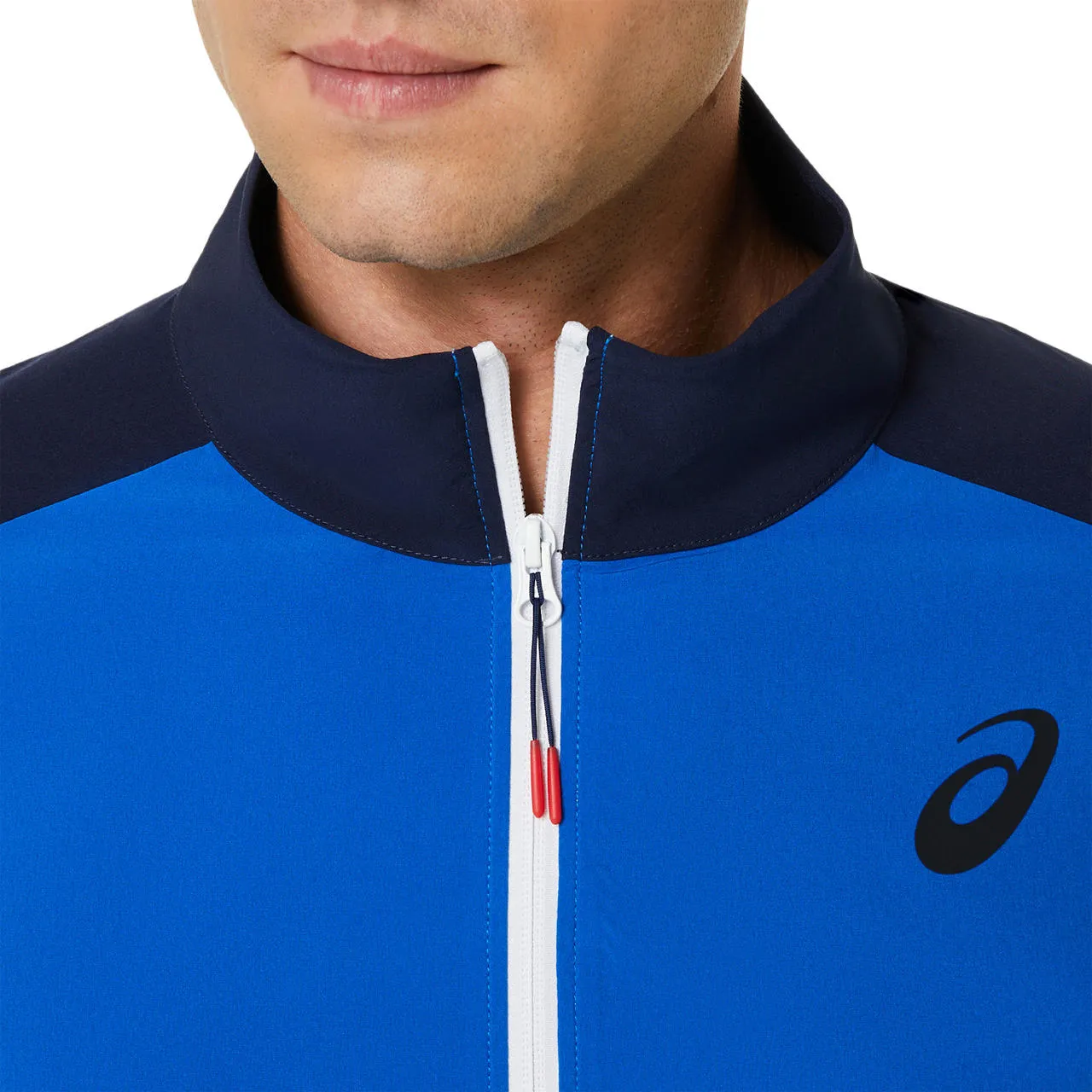 Asics Jacket Match Heren Blauw Wit