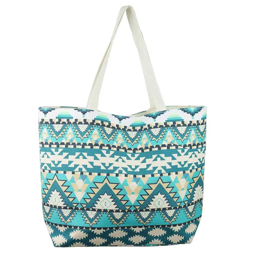 Aztec Pattern Beach Tote Bag