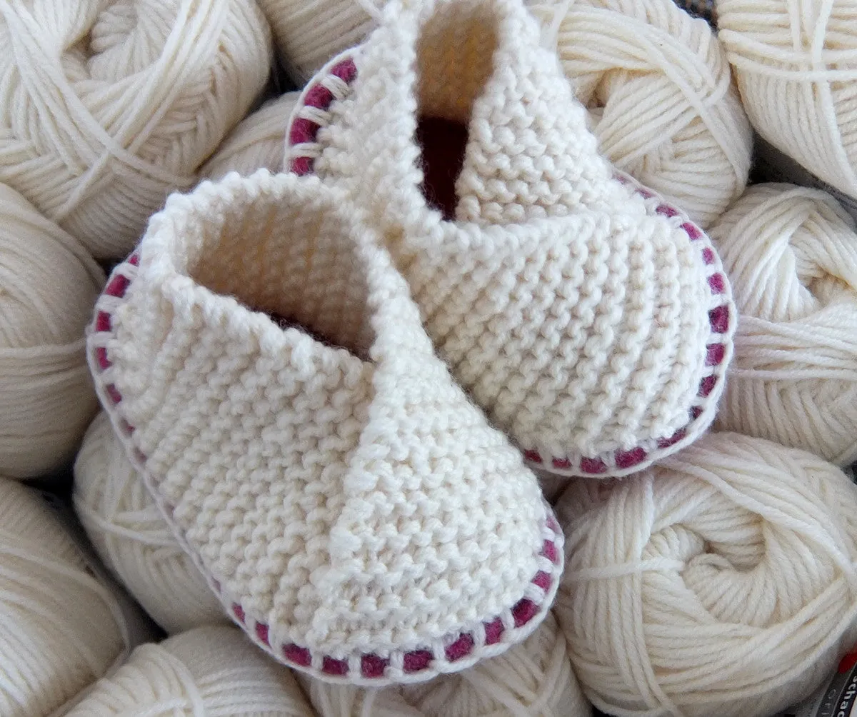 Baby Knitted Crossover Slipper Kit in British Wool Yarn