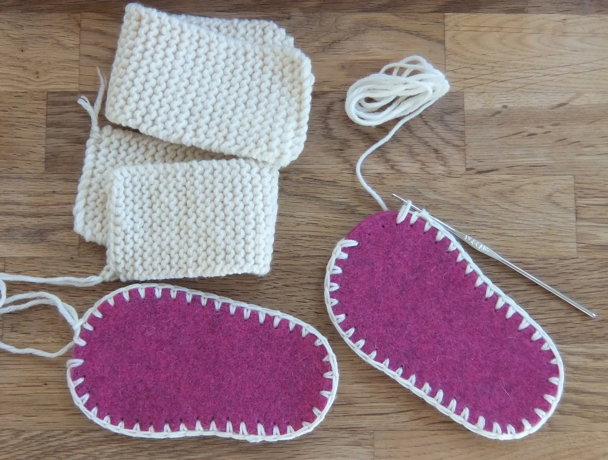 Baby Knitted Crossover Slipper Kit in British Wool Yarn