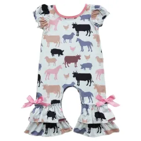 Baby Romper Farm Animals   Ruffles