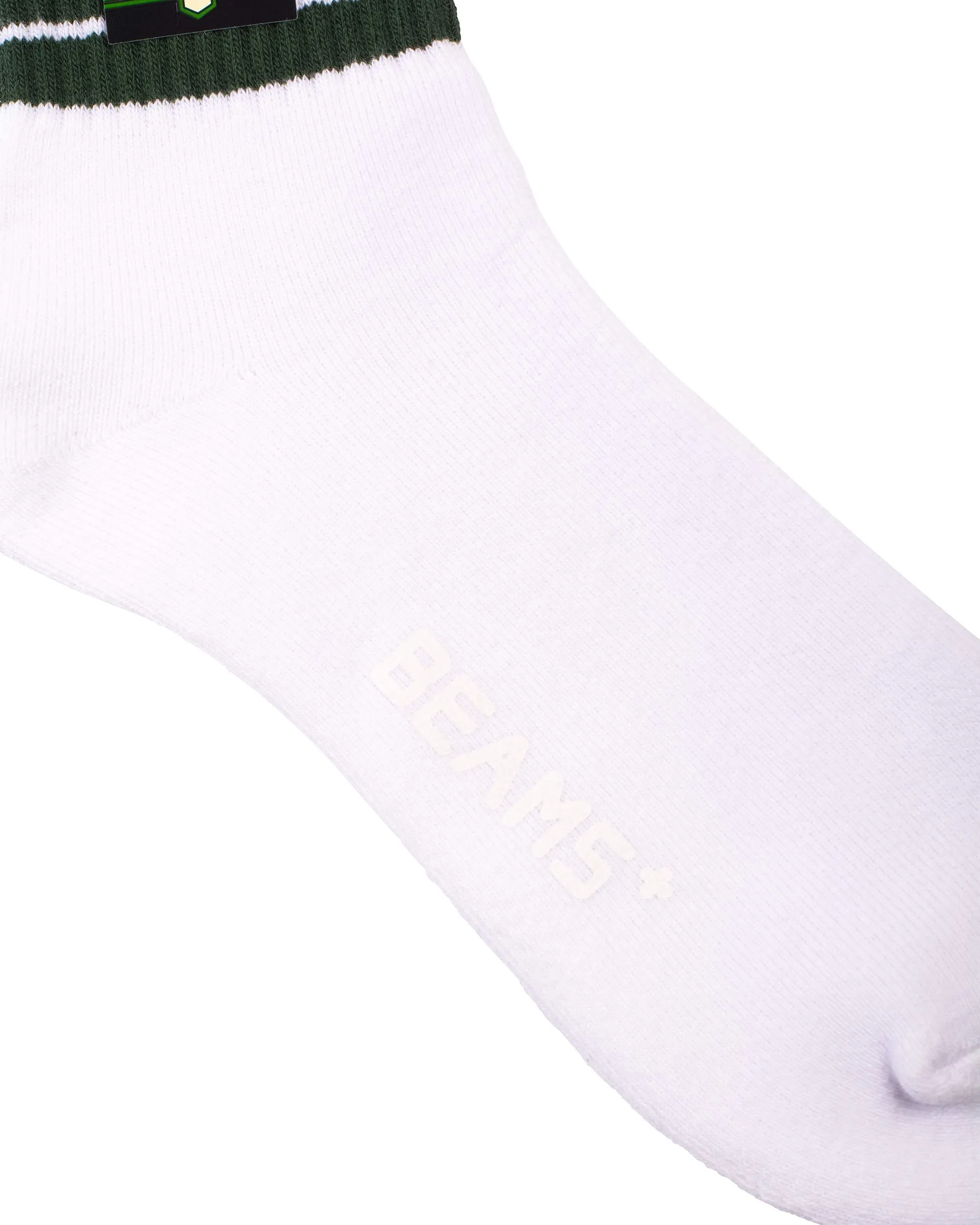 Beams Plus School Boy Sox 1/4 White/Green