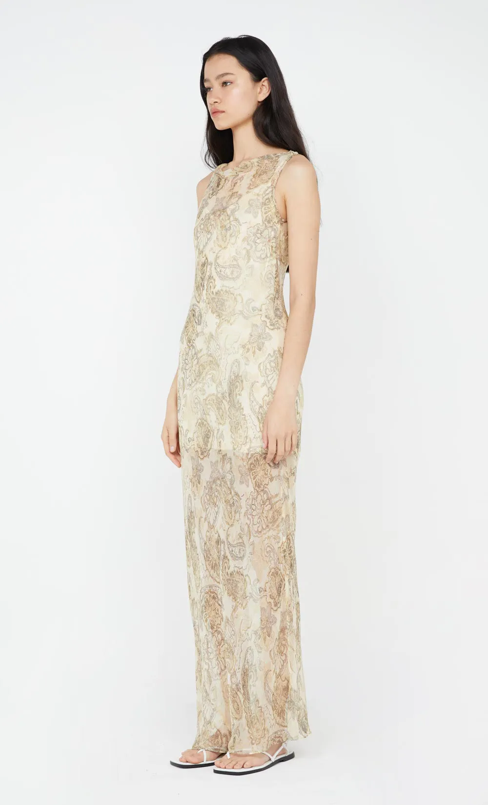 Bec   Bridge - Shyla Boat Neck Dress in Faded Paisley