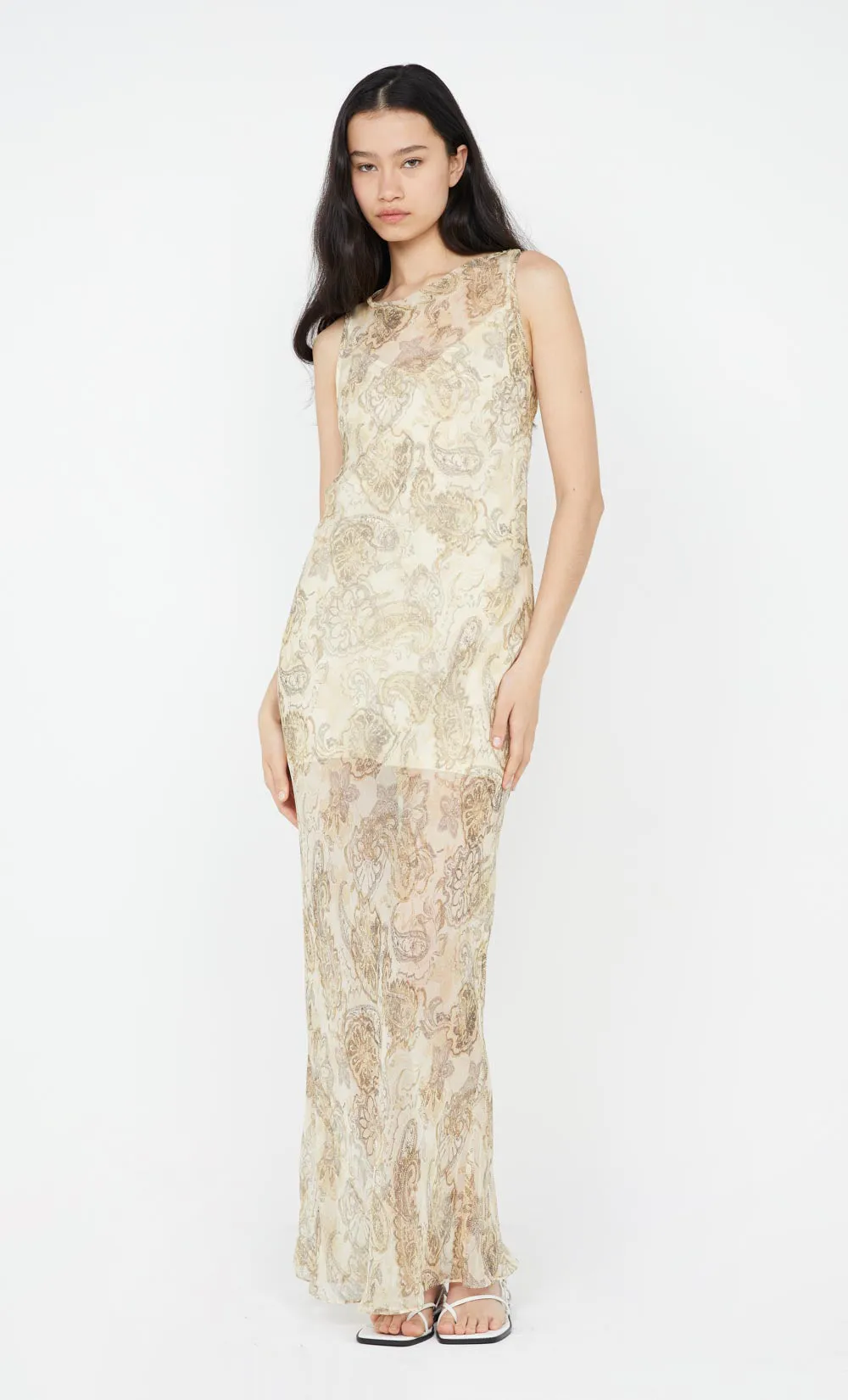 Bec   Bridge - Shyla Boat Neck Dress in Faded Paisley