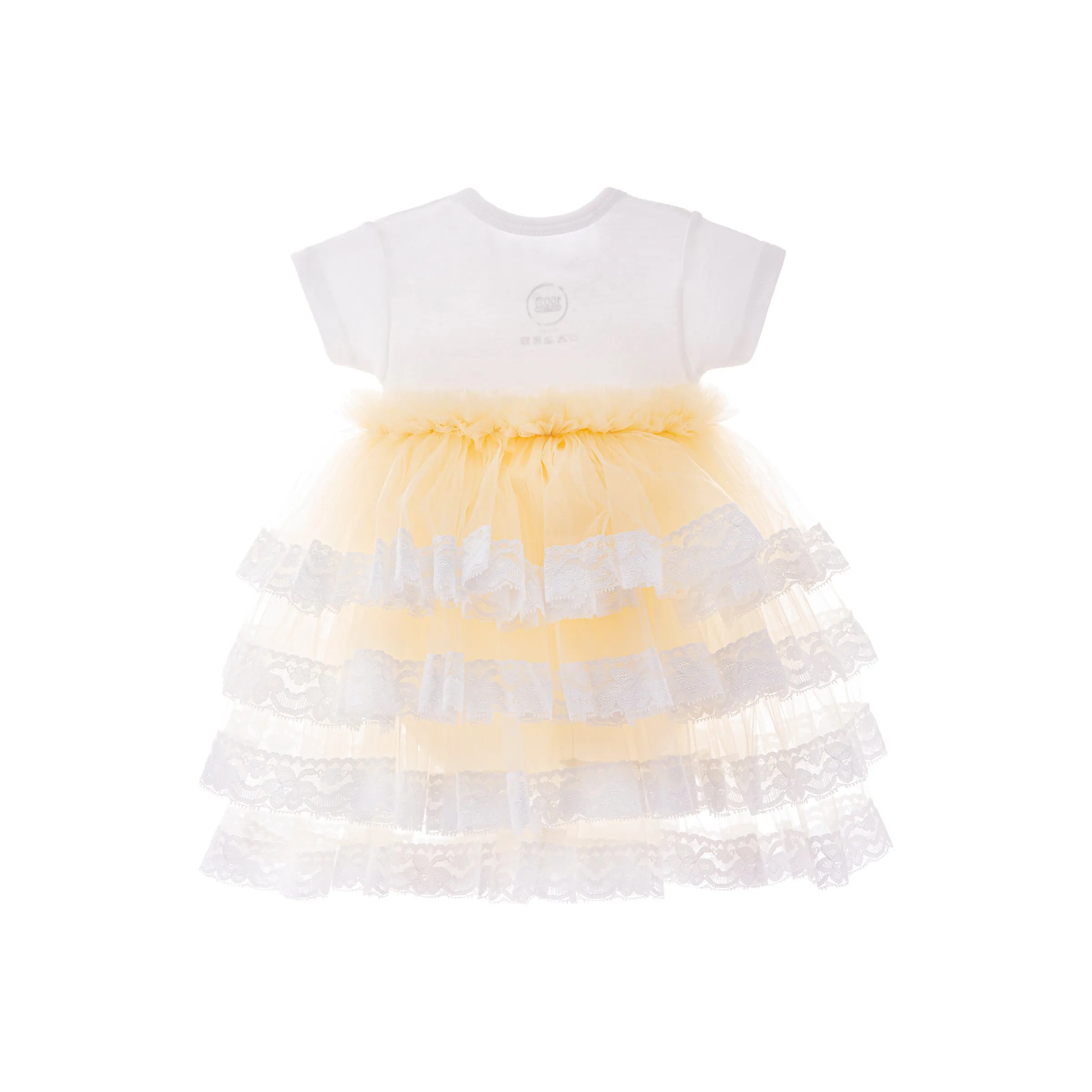 Beige Bella Vina Ruffle Babysuit Dress