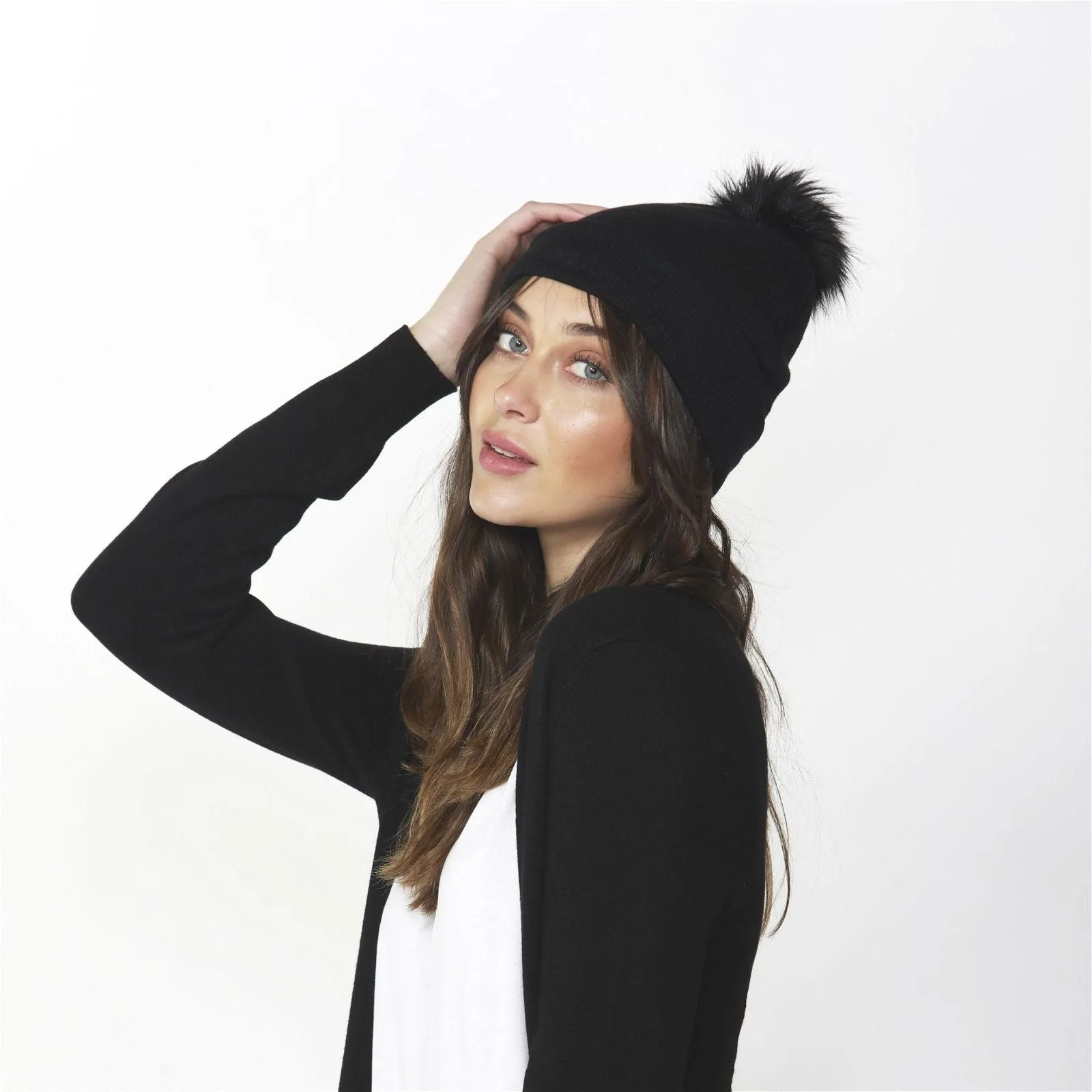 Betty Basics Harper Knit Beanie in Black