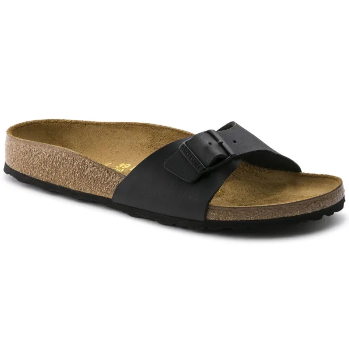 Birkenstock Madrid Womens Birko Flor Black Regular Width