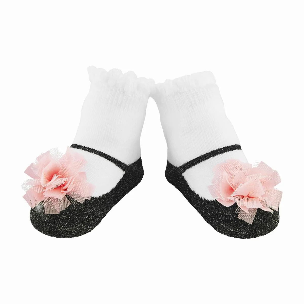 Black & Pink Puff Socks