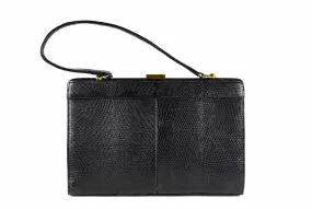 Black lizard skin handbag