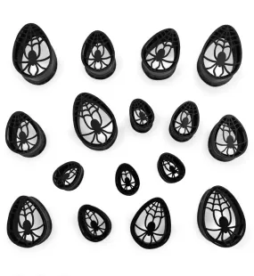 Black PVD Teardrop Spider Web Cutout Tunnels