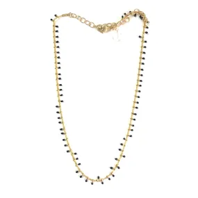 Black Swiss Dot Gold Necklace