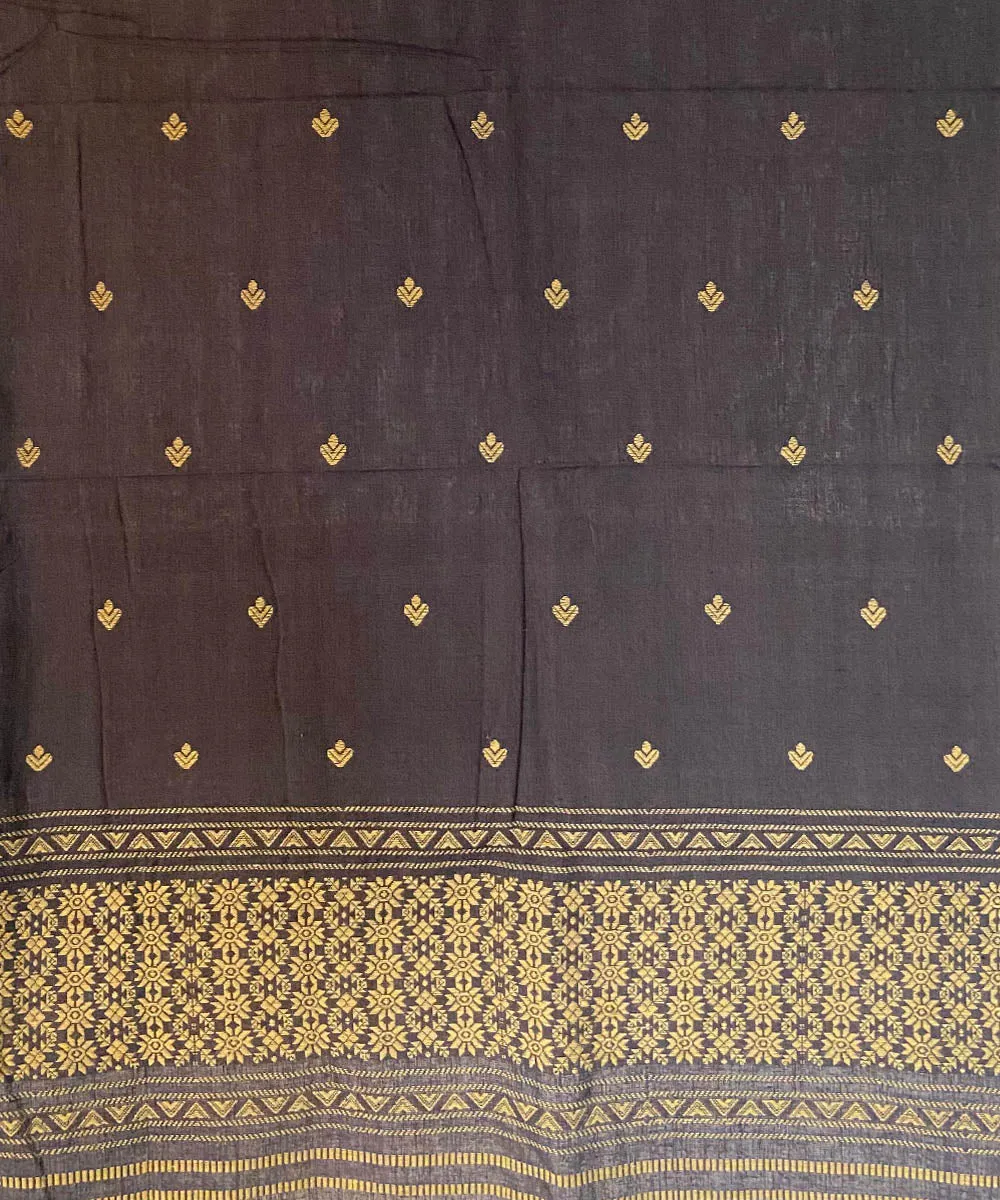 Black yellow handloom silk assam stole