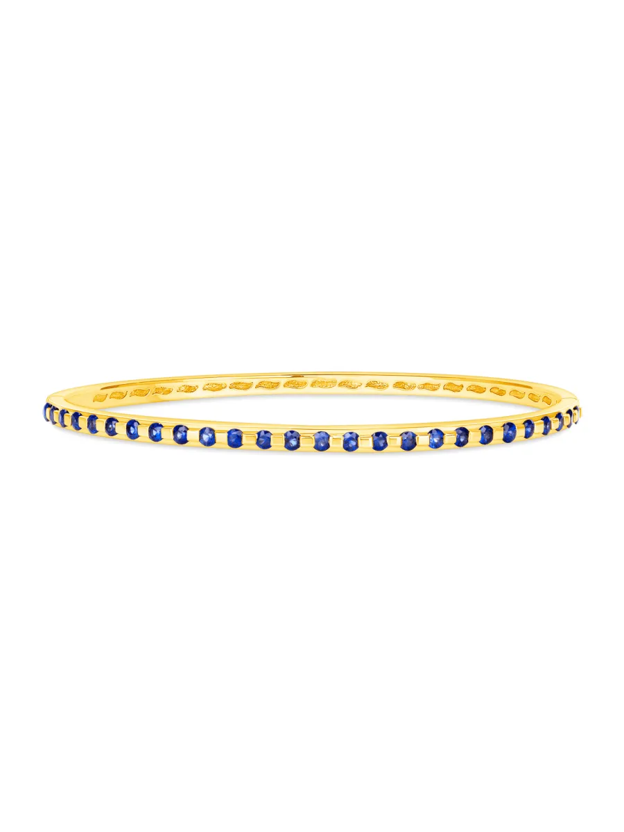 Blue Sapphire Bangle 14K