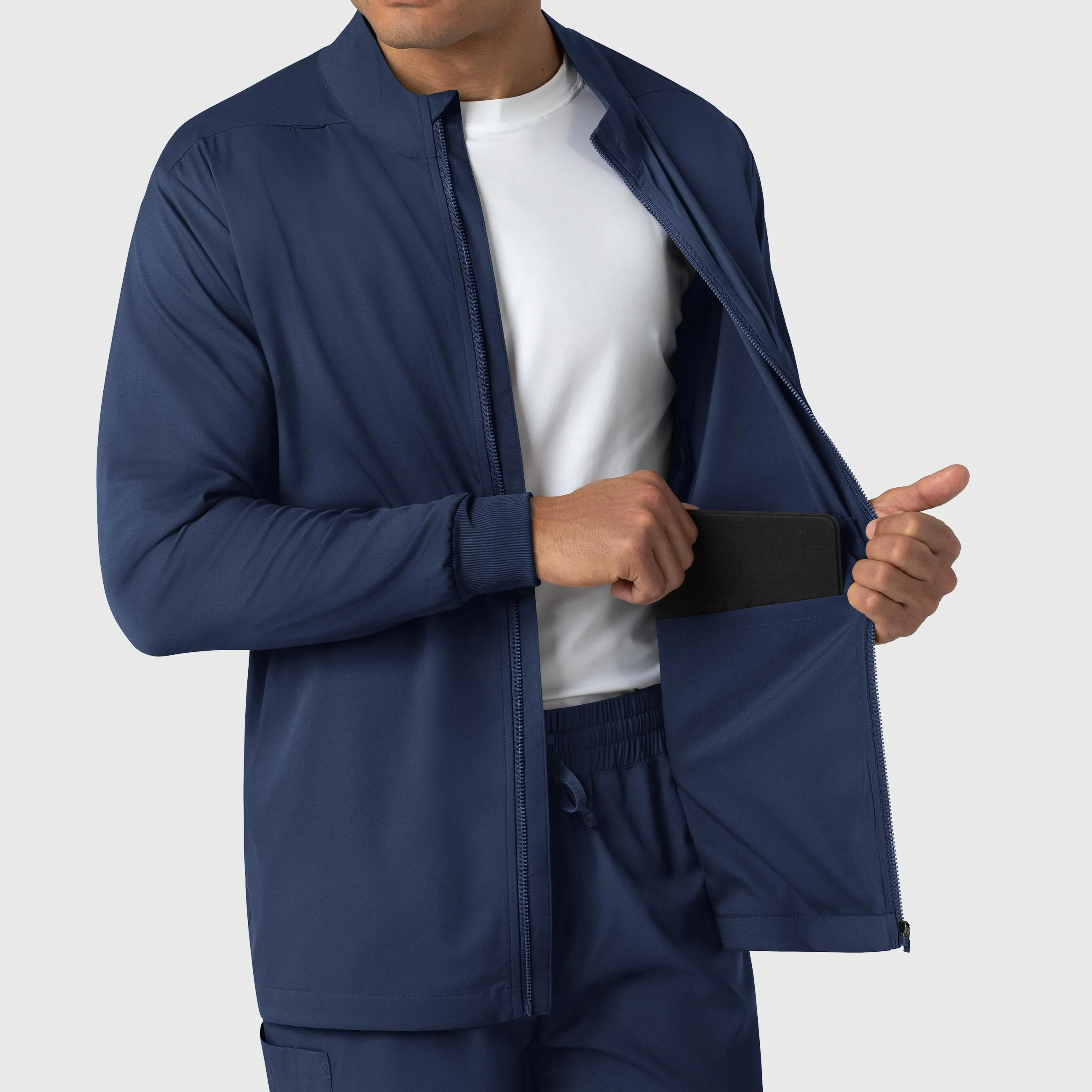 Boundless Men's Warm Up Scrub Jacket - Navy