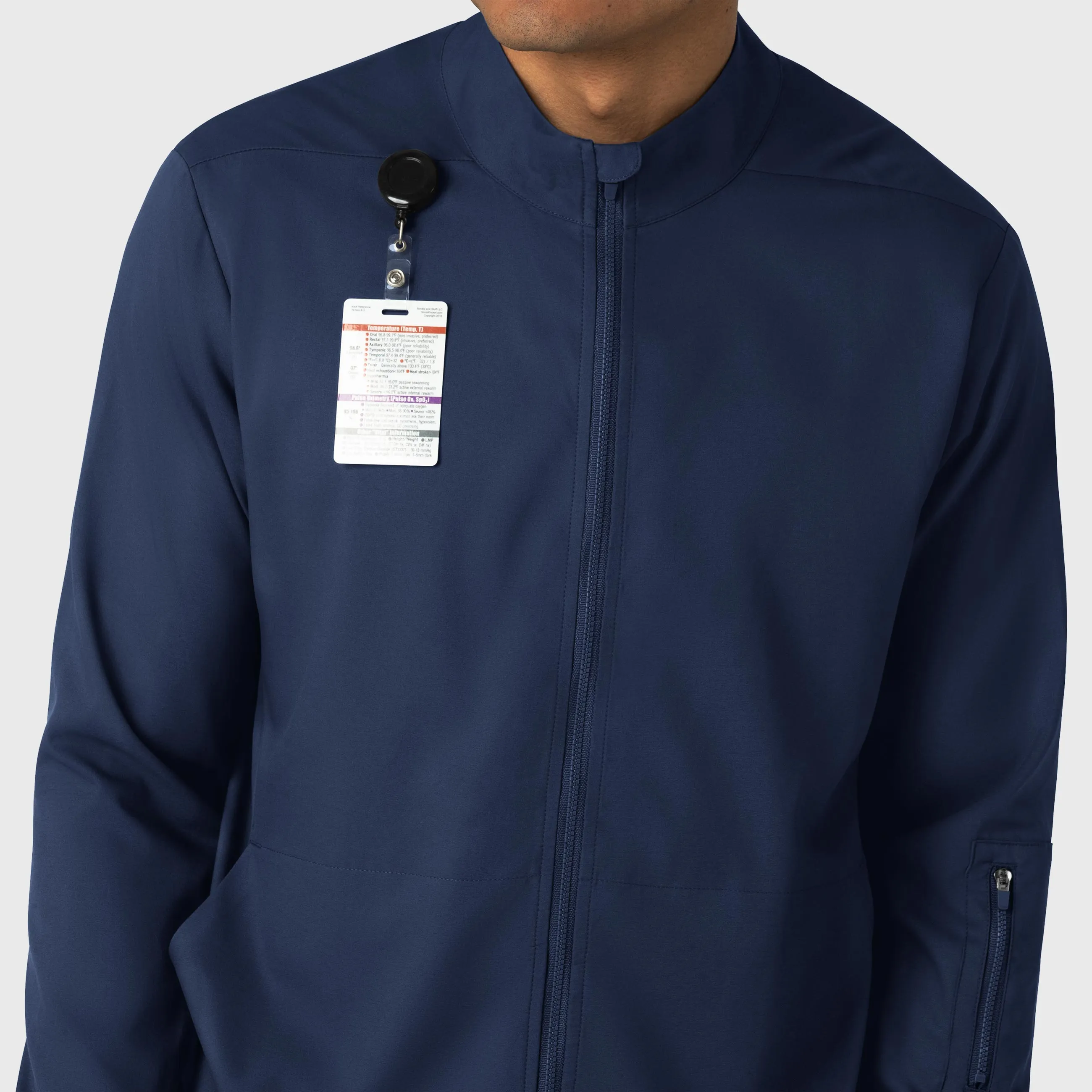 Boundless Men's Warm Up Scrub Jacket - Navy