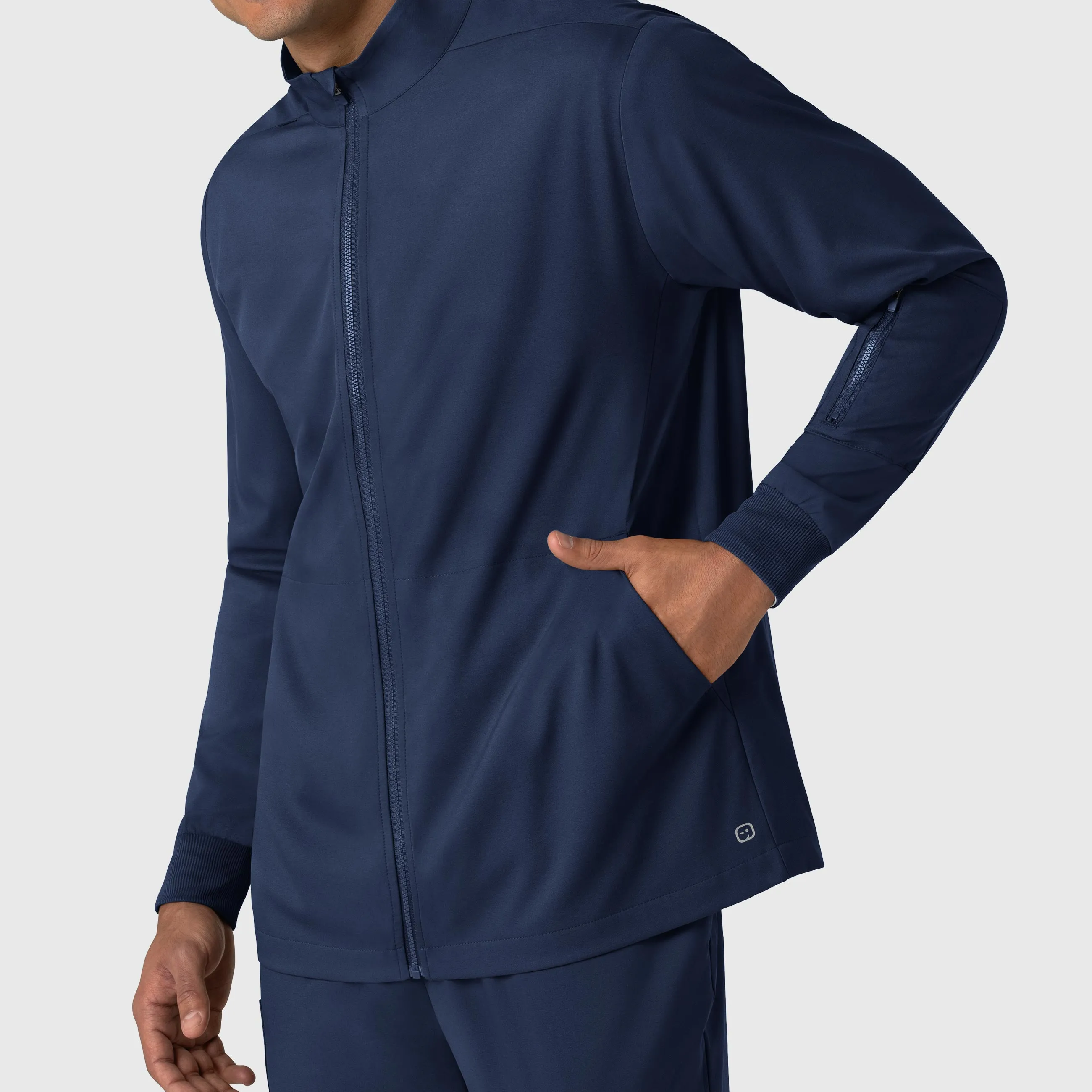 Boundless Men's Warm Up Scrub Jacket - Navy