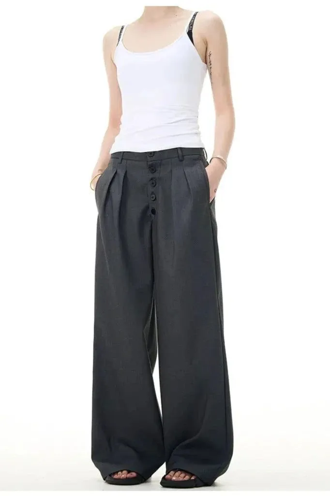 Button-Down Drape Trousers