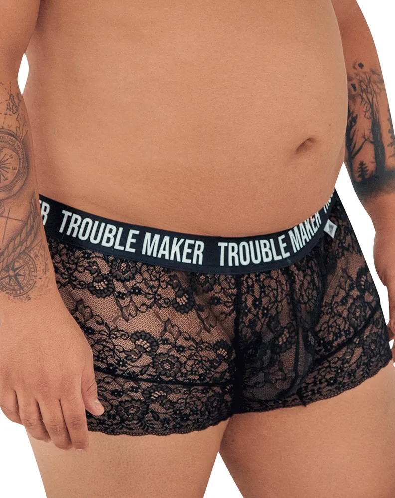 Candyman 99616x Trouble Maker Lace Trunks Black