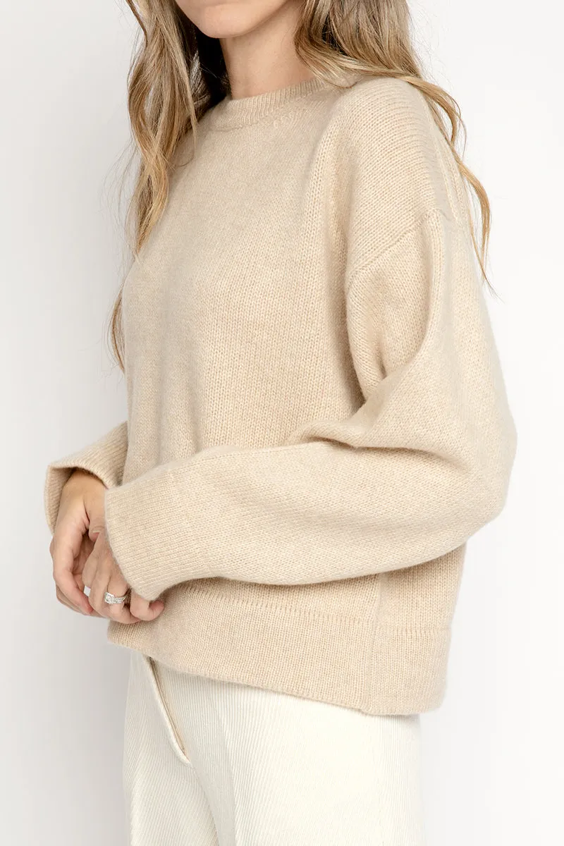 Cashmere Mohair Boxy Sweater in Miele