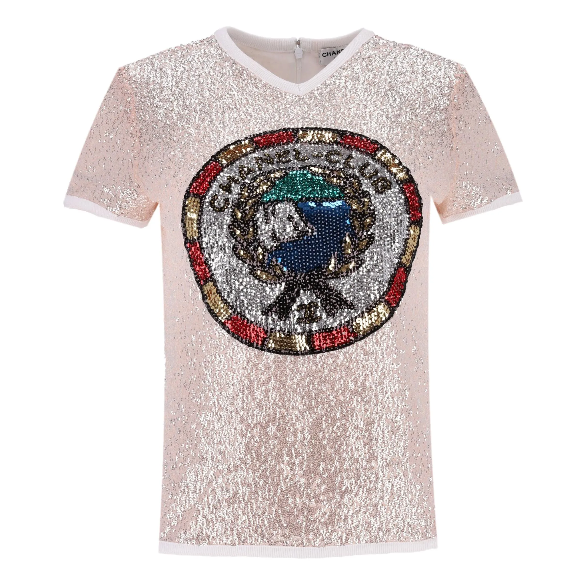 Chanel Cruise Collection 2023 - Sequin Top With Logo Design. Size 38FR