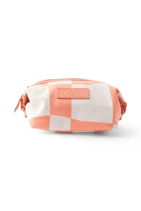 Checkerboard Pink and White Toiletry Bag One Size