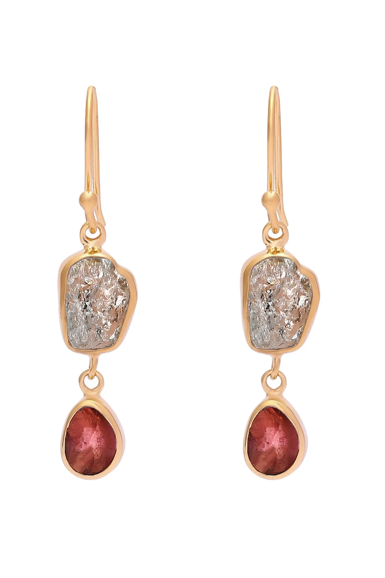 Chitra earrings, pink tourmaline