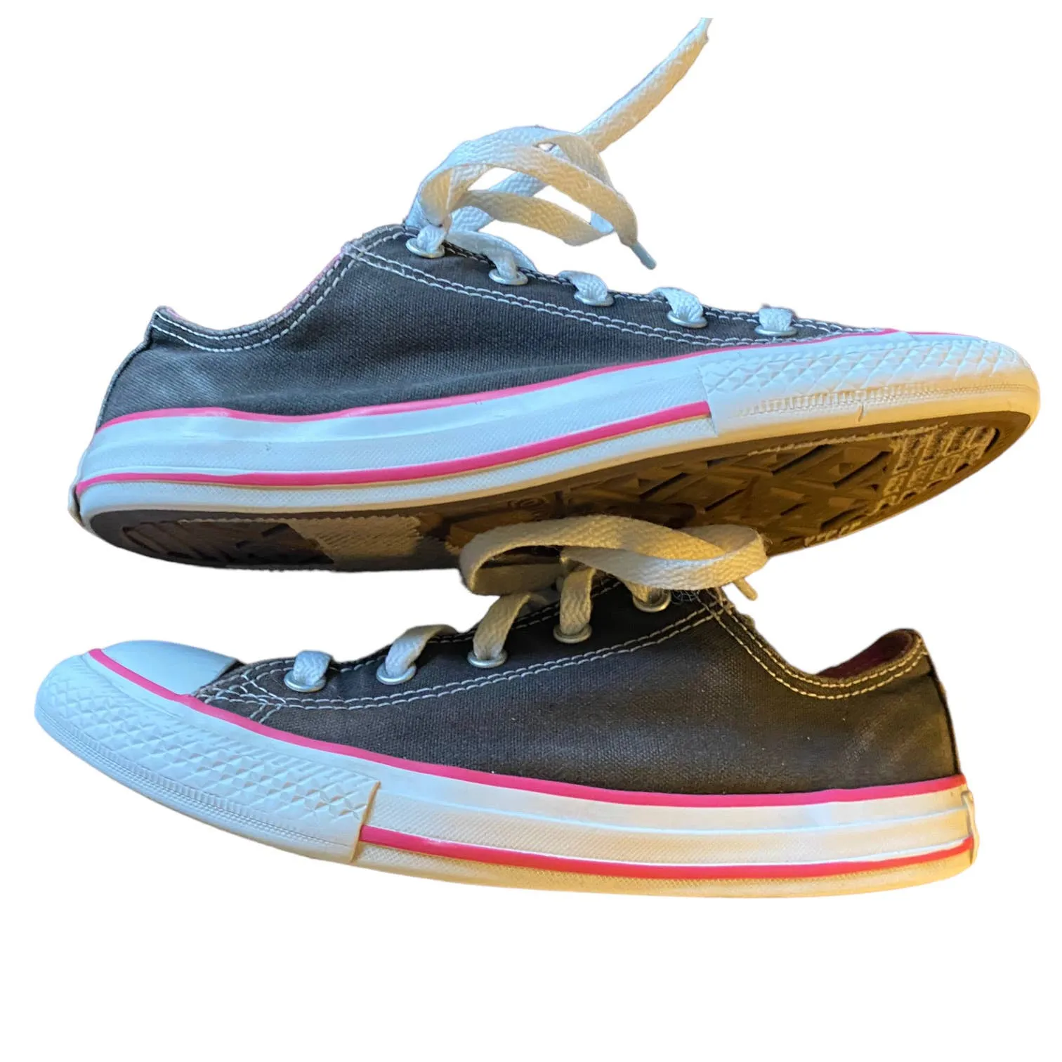 Converse All Star Black & Pink Sneakers Girls Size 3