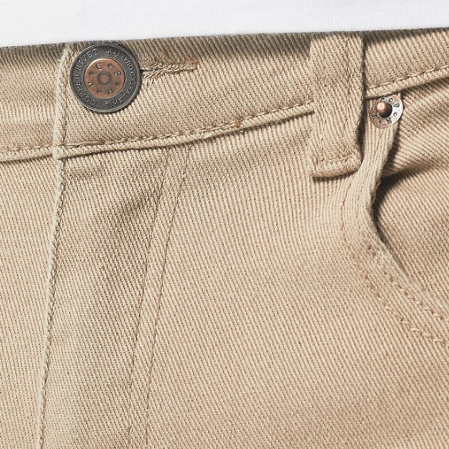 Copper Rivet Ripped Slim Jean (Khaki)