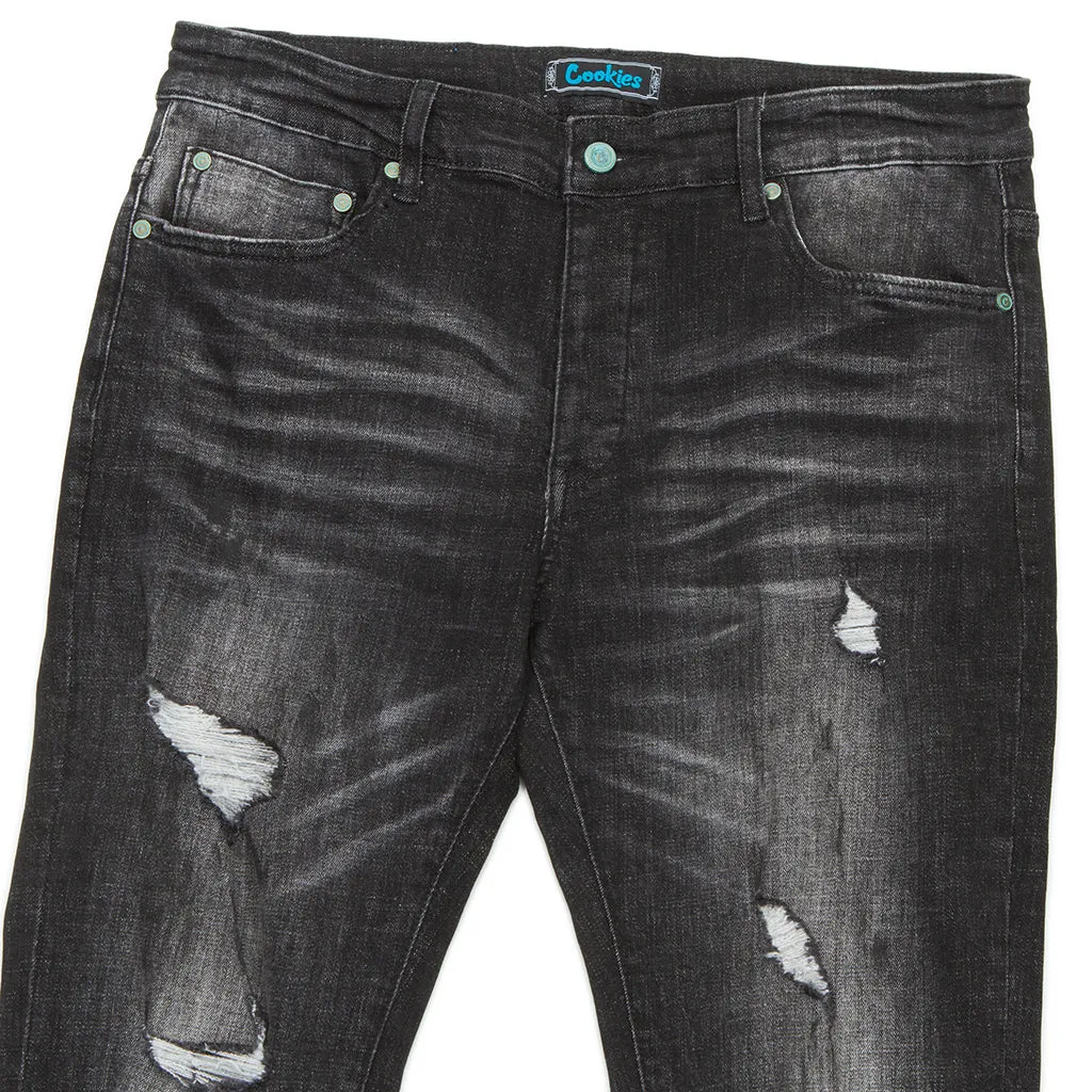 Core Modern Flare Black Wash Denim Jeans