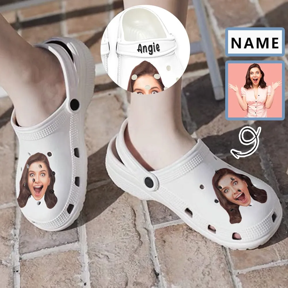 Custom Face&Name Hole Shoes Personalized Photo Clog Shoes Unisex Adult Funny Slippers (DHL is not supported)